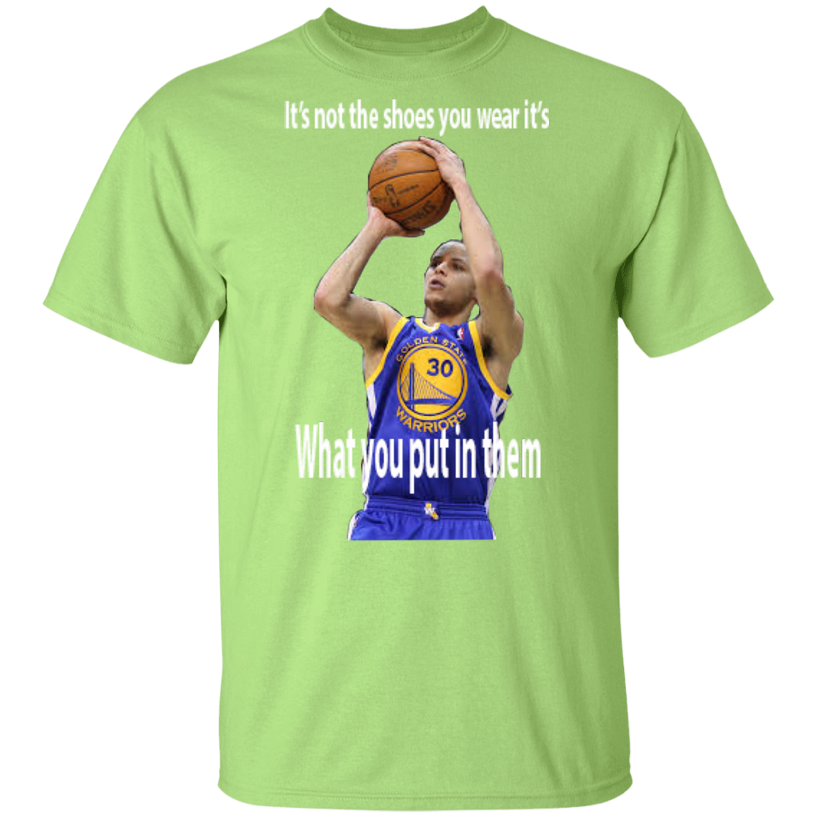 Steph Curry G500B Youth 5.3 oz 100% Cotton T-Shirt green with white lettering â What You Put In Them